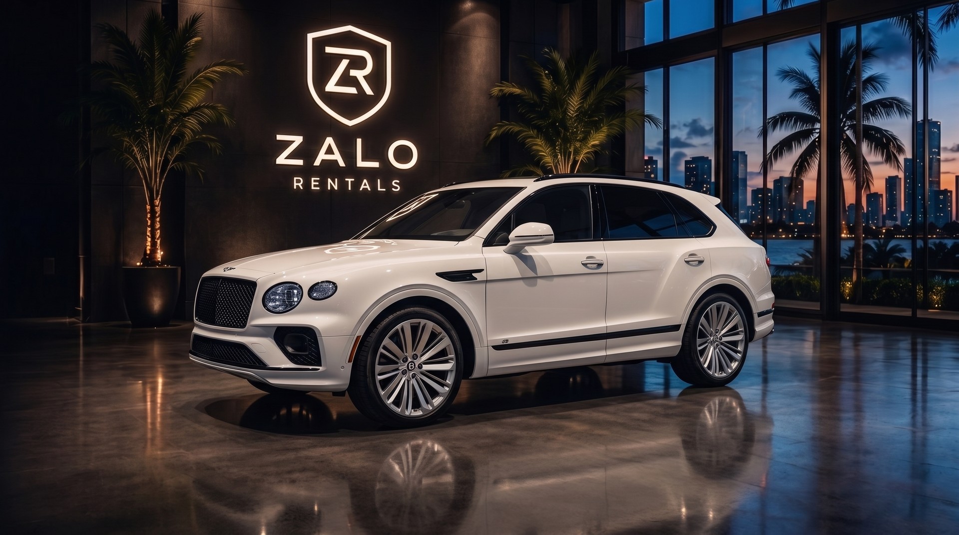 Renta de Bentley Bentayga blanco en Miami