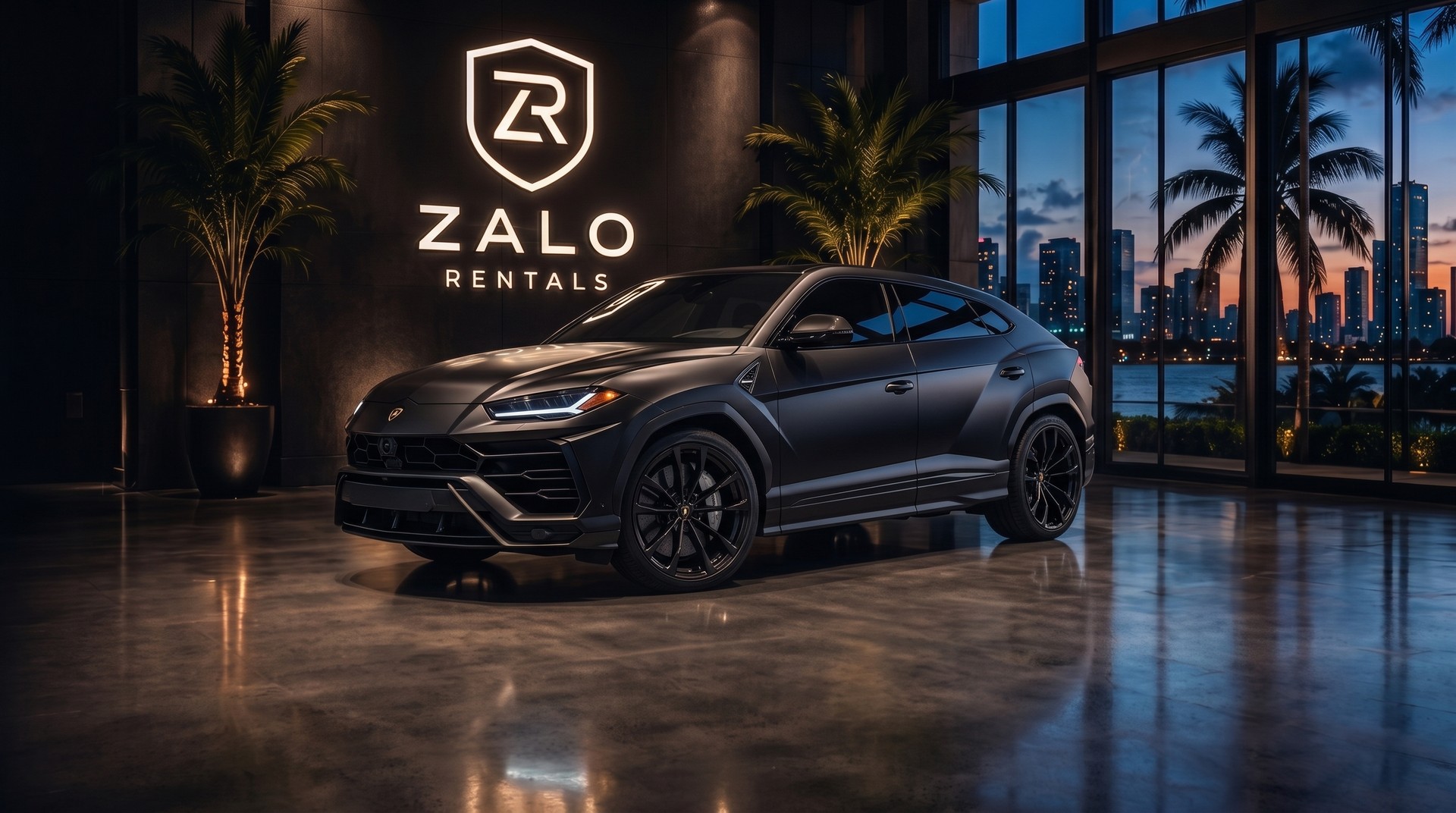Renta de Lamborghini Urus S negro satinado en Miami