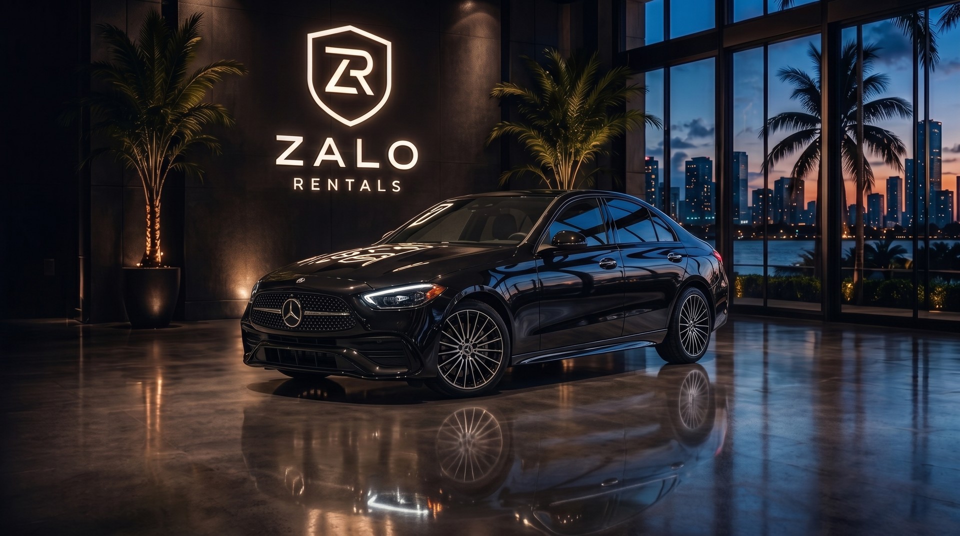 Renta de Mercedes-Benz C 300 negro/negro en Miami