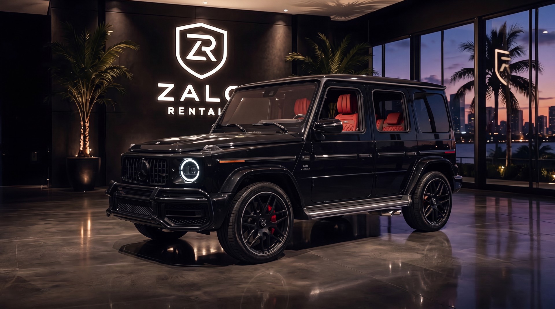 Renta de Mercedes-Benz G 63 AMG negro/rojo en Miami
