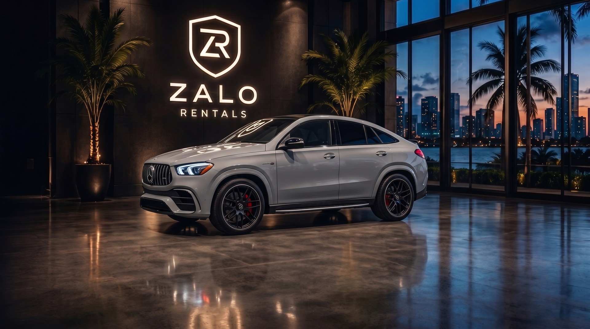 Grey/Red Mercedes-Benz GLE 63 AMG rental Miami