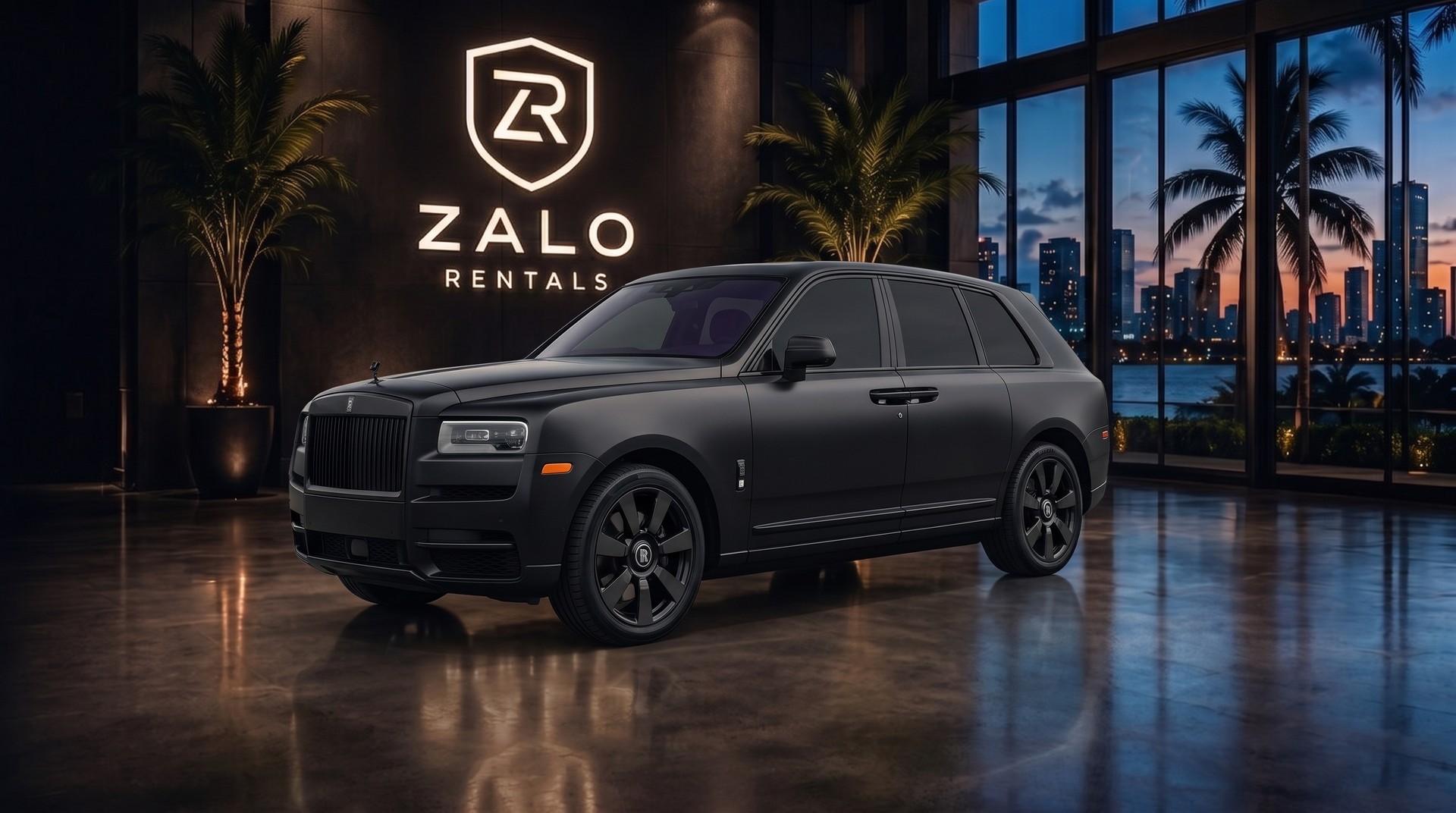 Black Rolls-Royce Cullinan rental Miami